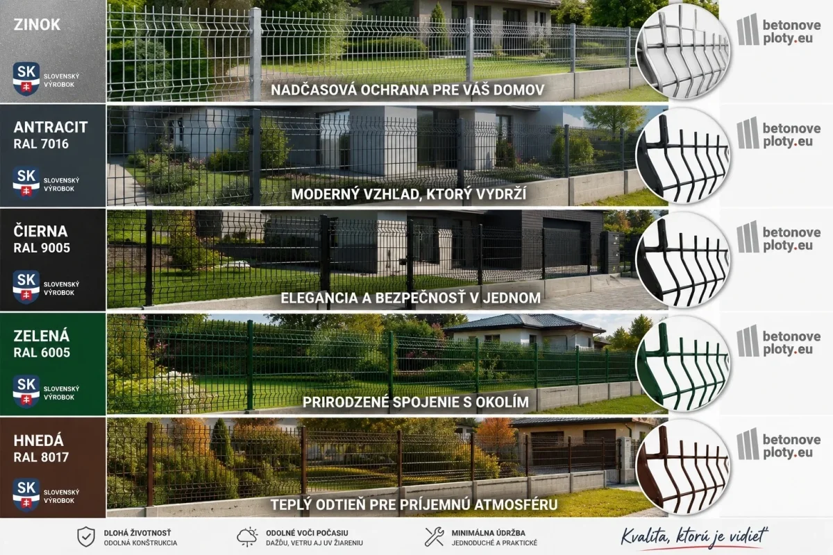 3D Plotový panel – Ako jednotlivé odtiene vyzerajú na hotovom oplotení