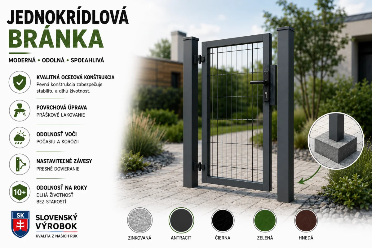 Bránka jednokrídlová do betónu