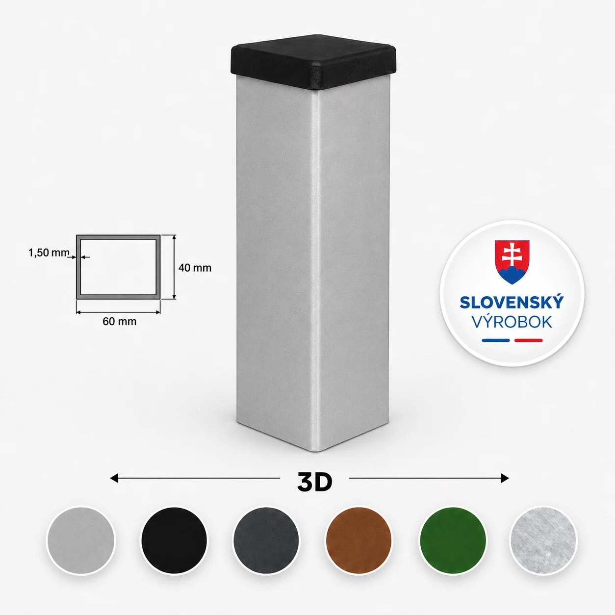 Jaklový plotový stĺpik 60×40 mm