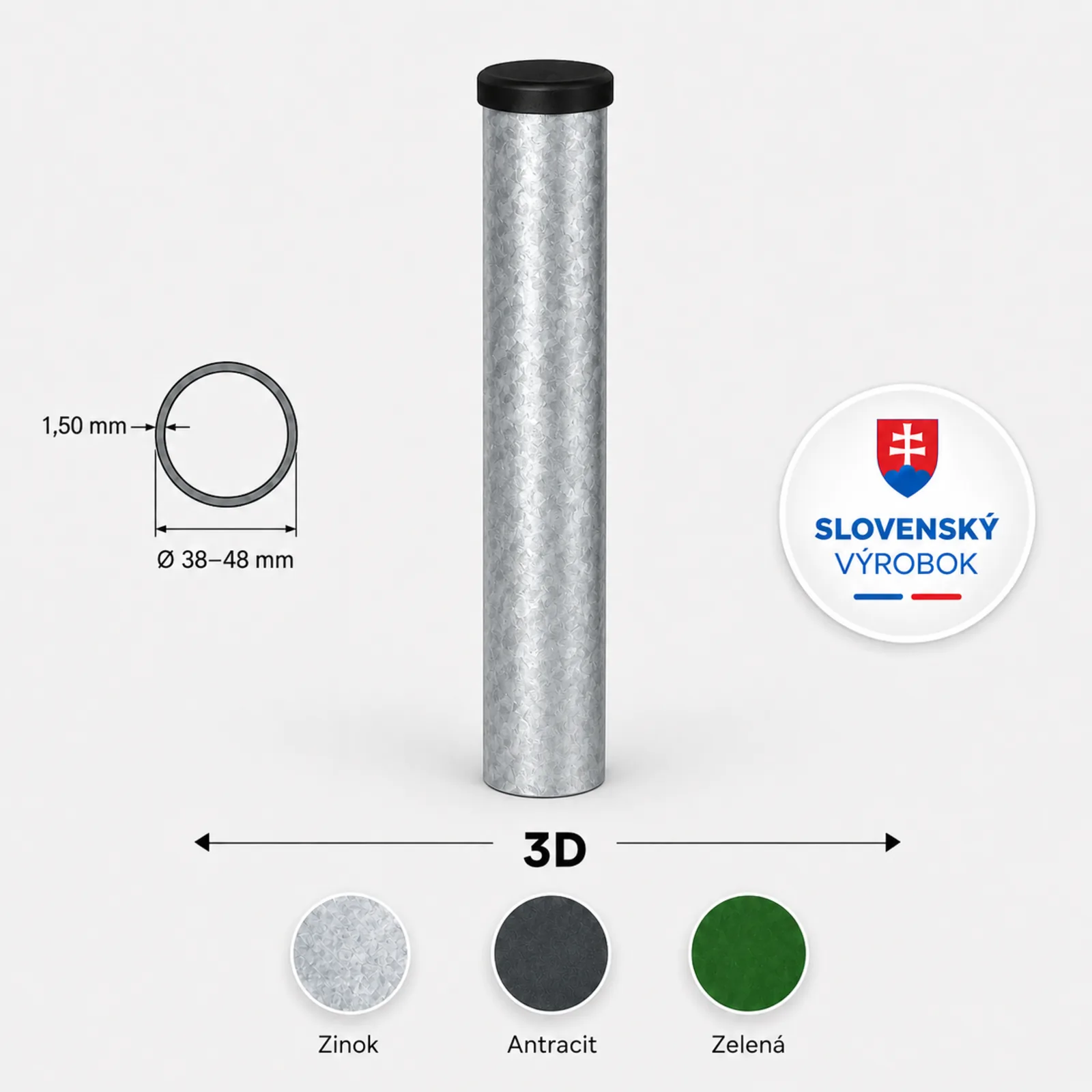 Plotový stĺpik okrúhly Ø 38–48 mm