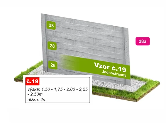 Betónový plot Vzor č. 19 – kamenné kvádre v radoch